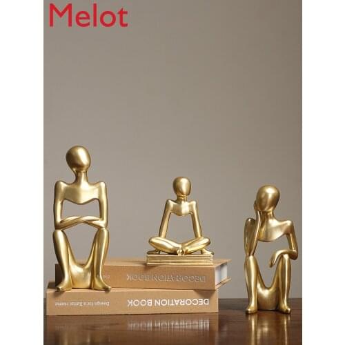 Modern simple, creative and happy family decoration abstract figure sculpture living room Wine Cabinet Bookcase TV cabin