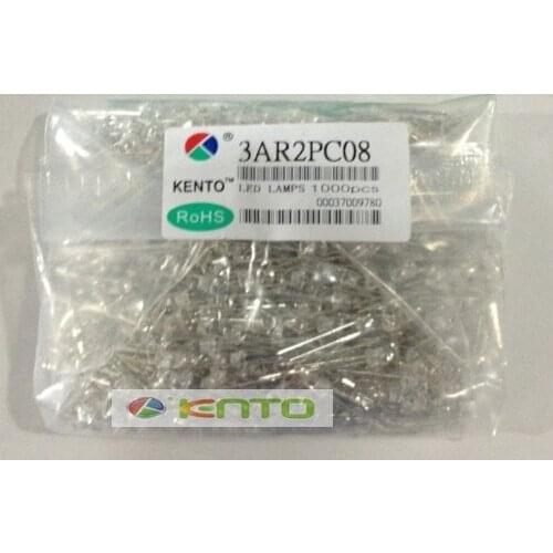 LED light-emitting diode 3mm white hair red 3mm transparent white hair red universal light short foot 3mm red light universal li