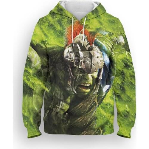 Hulk Marvel Super Hero Mens Hoodies Fashion Spring 3D Print Women Sweatshirts Long Sleeve Streetwear Children Clothing