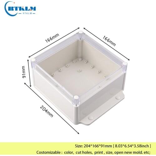 Waterproof plastic enclosure diy outdoor electronic instrument cases wall mounting plastic seal junction box 204*166*91mm IP68