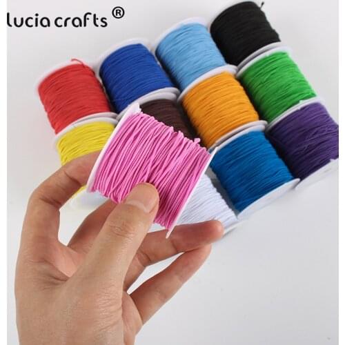 1mm 20m/roll Colorful Round High-Elastic Band Elastic Rope Rubber Band Elastic Line DIY Sewing Accessories W0406