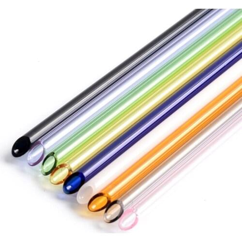 UPORS 10Pcs Reusable Glass Straw 200*8mm Straight Glass Drinking Straws with Cleaning Brush Eco Friendly Glass Smoothies Straws
