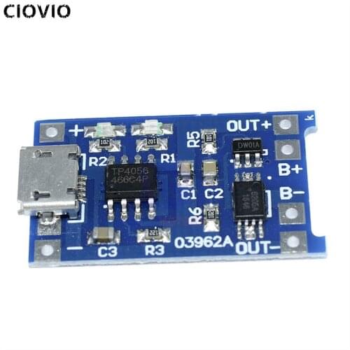 20Pcs DC 5V 18650 TP4056 Lithium Battery Charging Module Protection Board Micro USB Mic Function 1A Adjustable LED Indicate