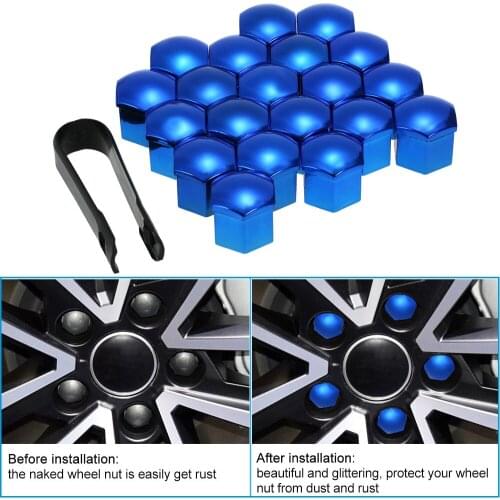 20pcs Universal 17mm Wheel Nut Covers Lug Nut Caps Screw Protector Car Styling