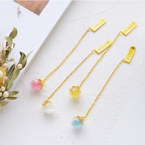 4 Pcs/Set Creative Diamond Glaze series metal Pendant Bookmark Book Holder Message Card Gift Stationery