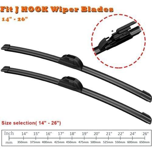 Car Wiper Blade 14"-26" J-HOOK Front Windscreen Windshield Rubber