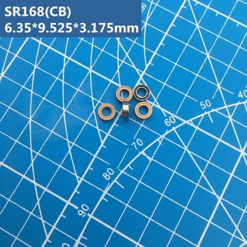Free shipping 2pcs ABEC-7 SR168-2RS (6.35*9.525*3.175mm) Hybrid ceramic stainless steel ball bearing SR168 2RS CB for fishing