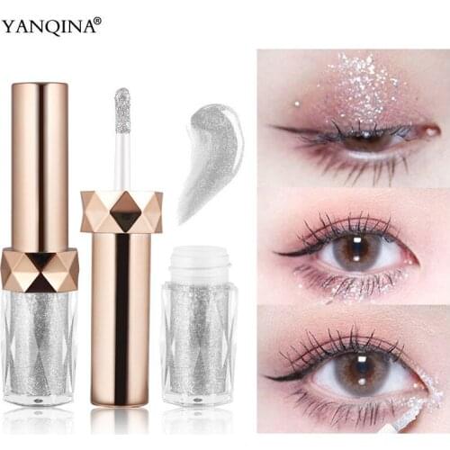 YANQINA Glitter Shine Eyeshadow Cream Stick Shimmer Eye Shadow Liquid Pen Cosmetics Makeup Luminous Shadows Make Up Gloss Metal