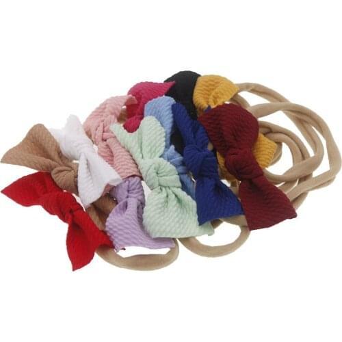 Toddler Kids Knot Corn Bow Girls Baby Solid Nylon Headband Shape Baby Elastic Hair band Head Wraps newborn hair accessories