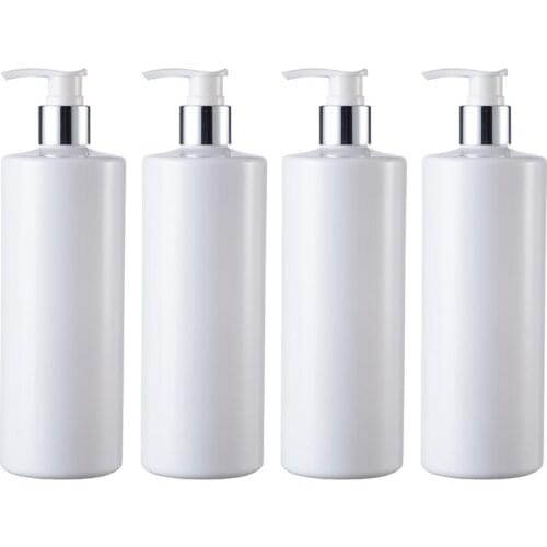 4pcs Plastic Bathroom Soap Dispensers 500ml Refillable Lotion Shampoo Dispenser Pressed Pump Bottle Home Hotel Empty Container