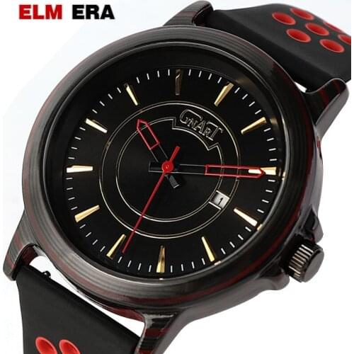 ELMERA Men's Watch With Leather Strap