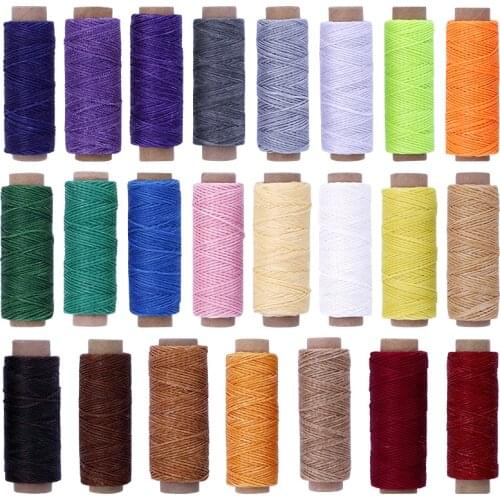 KAOBUY Colors Waxed Thread Leather Sewing Thread,Hand Stitching Thread For Hand Sewing Leather and Bookbinding