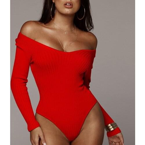 Casual All-Match Ladies Sexy V-Neck Knitted Long-Sleeved Short Jumpsuit Jumpsuit Stretch Solid Color Tights Bodysuit Underwear