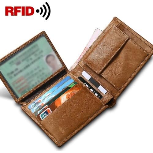 Genuine Leather Mens Wallet Vintage Short Slim Male Purses with Coin Pocket Top Quality Card Holder Cowskin Soft Mini Purses