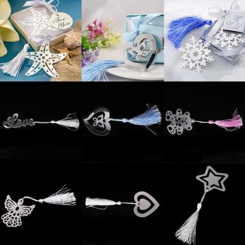 Creative Stainless Steel Bookmarks Angel wedding Guests Party Metal Bookmark Memo Stationery Book Tags For Wedding Favor Gift