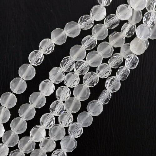 710pcs/lot Fashion 8mm Crystal Faceted Charm Beads Flat Round Glass Loose Bead Fit Jewelry DIY Making Crystal White Color