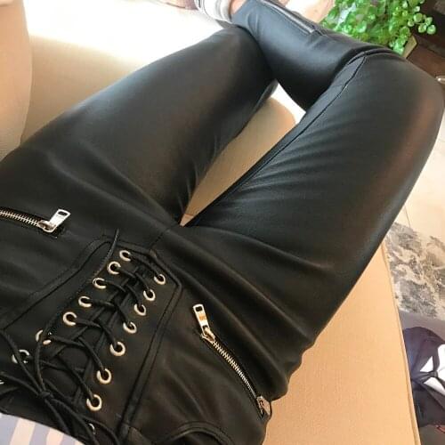 Fashion legging lady genuine women real leather pants