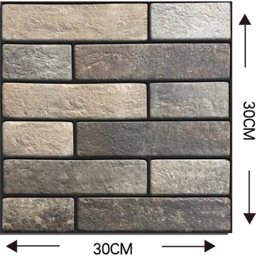 Brick Pattern Wall Sticker Restaurant Drink Storefront Simple Decoration PVC Wall Covering 3D Foam Self-adhesive Decorative Tile