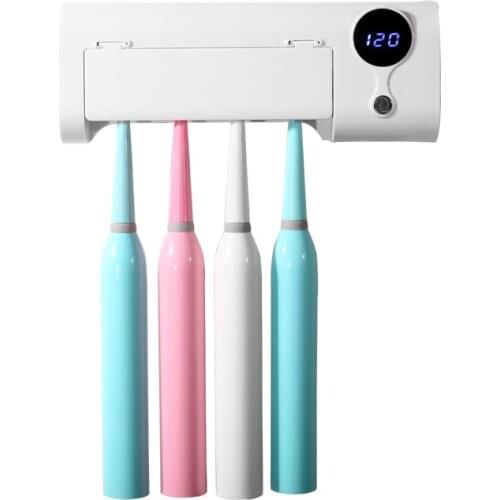 New Anti-bacteria Toothbrush UV Sterilizer 2 in 1 UV Light Toothbrush Holder Bacteria Killing Toothbrush Cleaning Machine