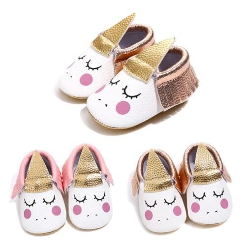 New Fashion Toddler Prewalker Soft Sole Shoes Infant Baby Anti-Slip Cartoon Moccasins Crib Shoes