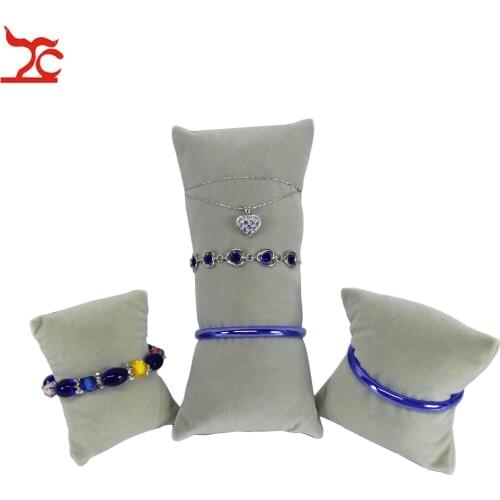 New Arrival Solid Jewelry Pillow Bracelet Watch Cushion Holder Bangle Chain Organizer Rack Velvet Pendant Anklet Pillow Stand