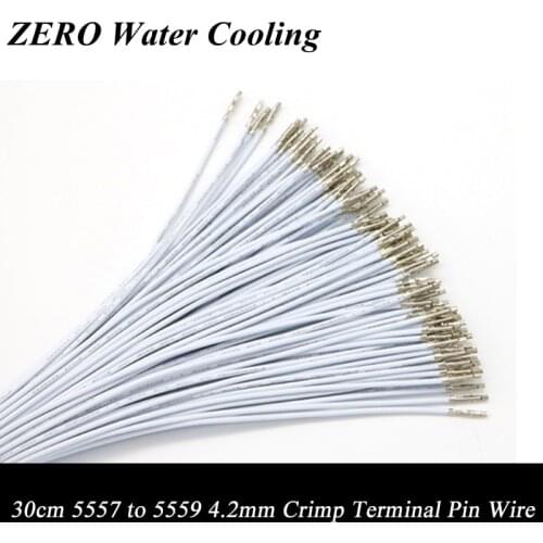 50pcs/Lot Free Shipping 30cm White Color UL1007 18AWG ATX / PCI-E / PSU / EPS Male to Female Crimp Terminal Pins Wire