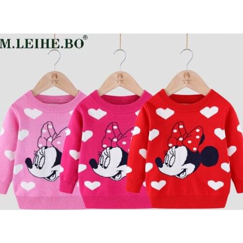 Autumn and Winter Girls Cartoon Knitting Sweater Baby Warm Long Sleeve Mitchminy Top Childrens Boys' Girls' Pullover