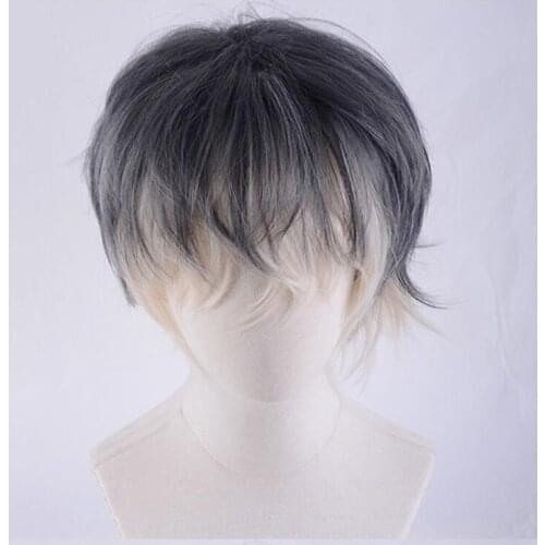 Anime IDOLiSH7 RE:Vale Momo Cosplay Wig Short Heat Resistant Synthetic Hair Wigs + Wig Cap