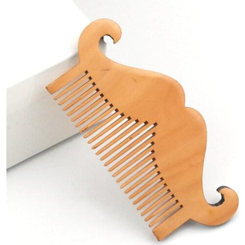 Natural Peach Wood Comb Head Massage Hairbrush Close Teeth Anti-static Detangling Beard Comb for Men Beard Hair Care Tools