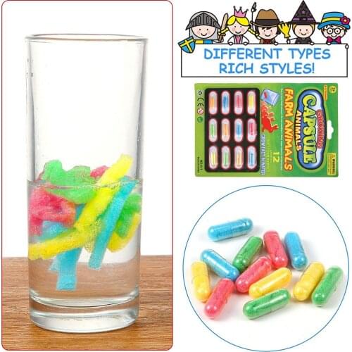 Kids Cognition Early Educational Toys Magic Soft Cartoon Animal Grow Water Absorption Larger Pill Various Inflatable Capsule Toy