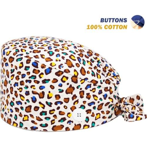 Surgicals Hats Anime Printing Adjustable Working Nursing Hat Lab Beauty Salon Dental Clinic Nurse Accessories Scrubs Caps Women