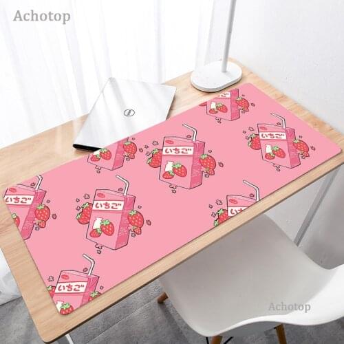 Cute Strawberry Milk Pink Mouse Pad Beautiful Anime Mouse Mat Gaming Mouse Pad PC Gamer Deak Mat For Overwatch World of Warcraft