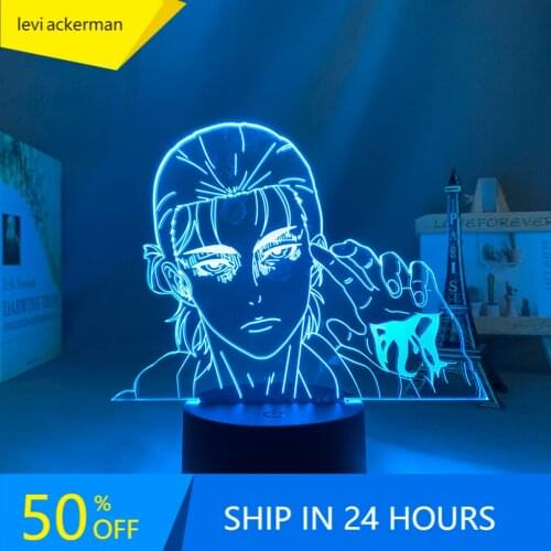 Anime Led Lamp Attack on Titan Eren X Jujutsu Kaisen for Kid Bedroom Decor Birthday Gift Manga AOT Attack on Titan 3d Led Light