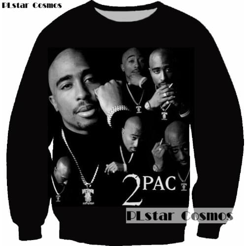 PLstar Cosmos Men Women Sweatshirt Rock Singer 3D Print 2pac Tupac Shakur Long Sleeve Man Casual Clothing Hoodies plus size 5XL