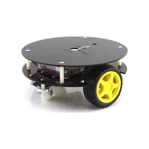 Mini Round Chassis 2WD DIY Smart Car Remote Control RC Robot Obstacle Avoidance Car Electronic Education Kit Unassemble F23071