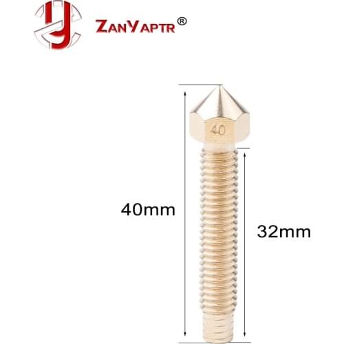 1Pcs 3D Print Head Copper long Nozzle 40MM Lengthen Nozzle 0.3mm 0.4mm 0.5mm For 1.75mm / 3mm Filament M6*32 mm