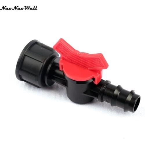 2pcs NuoNuoWell 3/4" Female Thread To 16mm PE Ball Valve Barbed Connector Irrigation Pipe Plastic Valve Watering Plumbing