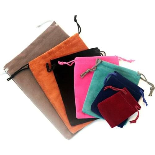 2000pcs/Lot 5x7cm Black/Gray/Pink /Purple Upscale Velvet Gift Bags For Jewelry Packaging Bags 2018 New Velvet Drawstring Bags