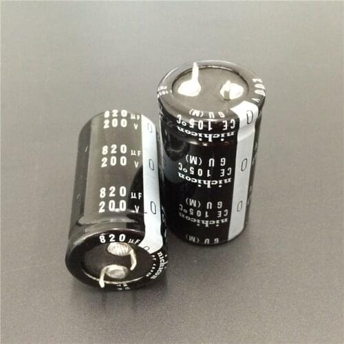 2pcs 820uF 200V NICHICON GU Series 25x45mm High Quality 200V820uF Snap-in PSU Aluminum Electrolytic Capacitor