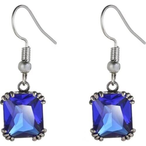 5 color High Quality 1ct Cushion Cut Multi Color CZ Crystal Plata Stud Earrings for Girls Fashion Nickel Free Wedding Jewelry