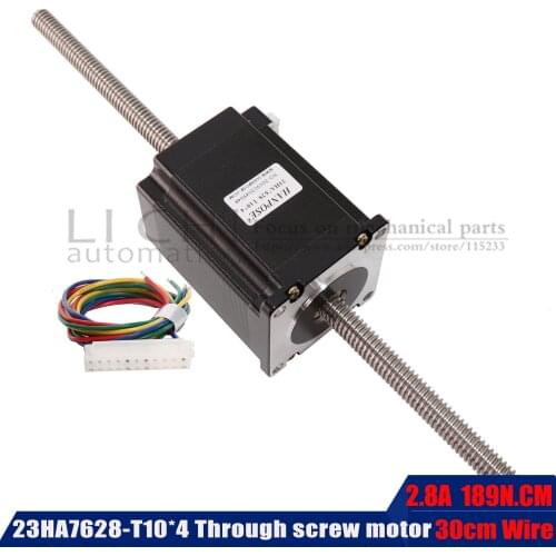 57 series motor 400MM Through type screw body torque 23HA7628-T10 linear screw stepping motor For 3D Printer Monitor Equipment