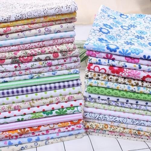 7Colors Floral Print Sewing Patchwork Cloth Material Cotton Fabric Handmade Vintage Mixed Style Sewing Patchwork 25*25CM