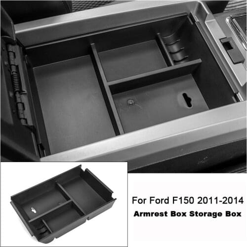 Center Console Storage Box Organizer Tray for Ford Raptor F150 2011 2012 2013 2014 (not fit XL / XLT ) Car Interior Accessories