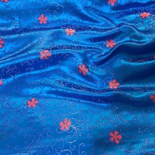 CF549 1m Red/Blue Little Florals Jacquard Brocade Fabric Chinese Style Couples Lovers Clothes Silk Fabric Cushion DIY Fabrics