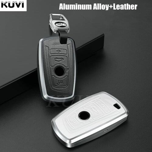 Alloy Leather Car Remote Key Case Cover Fob For Bmw F20 F30 G20 f31 F34 F10 G30 F11 X3 F25 X4 I3 M3 M4 1 3 5 Series Accessories
