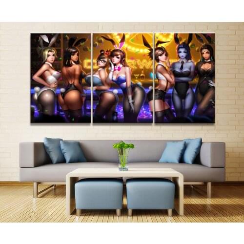 Home Decor Canvas Overwatch D.VA Mei Tracer Game 3 Piece Anime Sexy Girl Art Poster Prints Picture Decoration Painting Wholesale