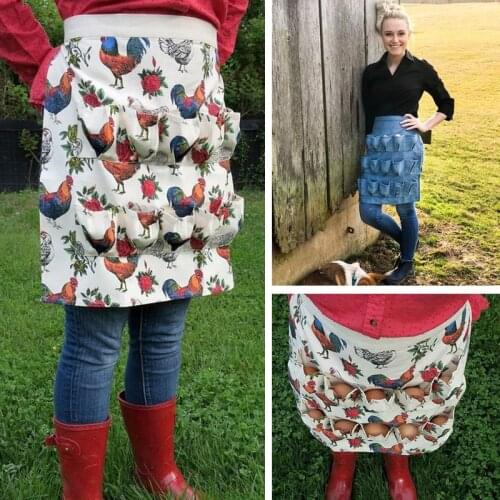 Egg Collecting Harvest Apron Multi Pocket Chicken Farm Work Aprons Carry Duck Goose Egg Collecting Farm Apron Garden Aprons