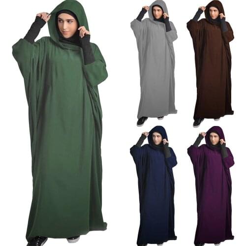 Eid Hooded Muslim Women Hijab Dress Prayer Garment Jilbab Abaya Long Khimar Full Cover Ramadan Gown Abayas Islamic Clothes Niqab