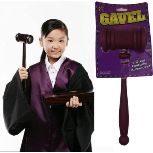 Courtroom Gavel Kids Toy Cosplay Hammer Toy Judge Barrister Hollow Plastic A2UB