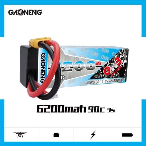 Gaoneng GNB 6200MAH 3S 11.1V 90C Hardcase LiPo Battery Pack With XT60 Connectors T Plug for RC Car four Drive RC Car Boat